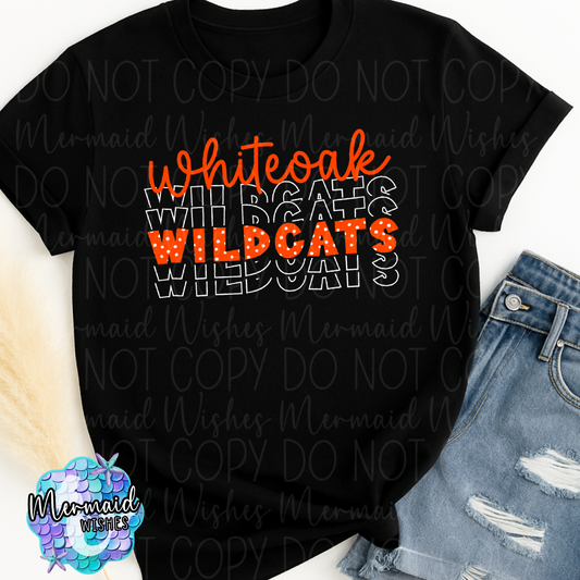 Whiteoak Wildcats Polka Dots Stacked (DTF)