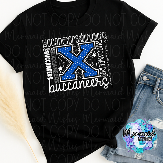 Xenia Buccaneers Typography-Black (DTF)