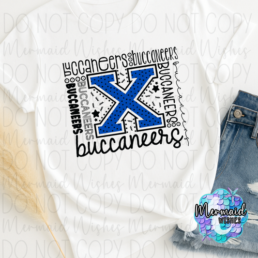 Xenia Buccaneers Typography-White (DTF)