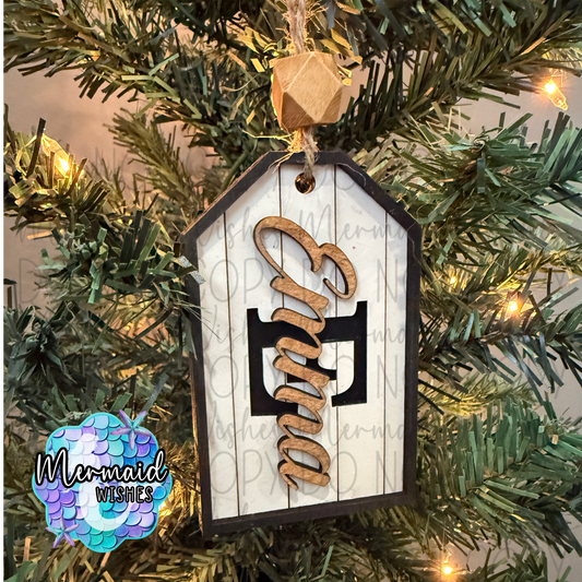 Initial Wooden Ornament/Stocking Tag