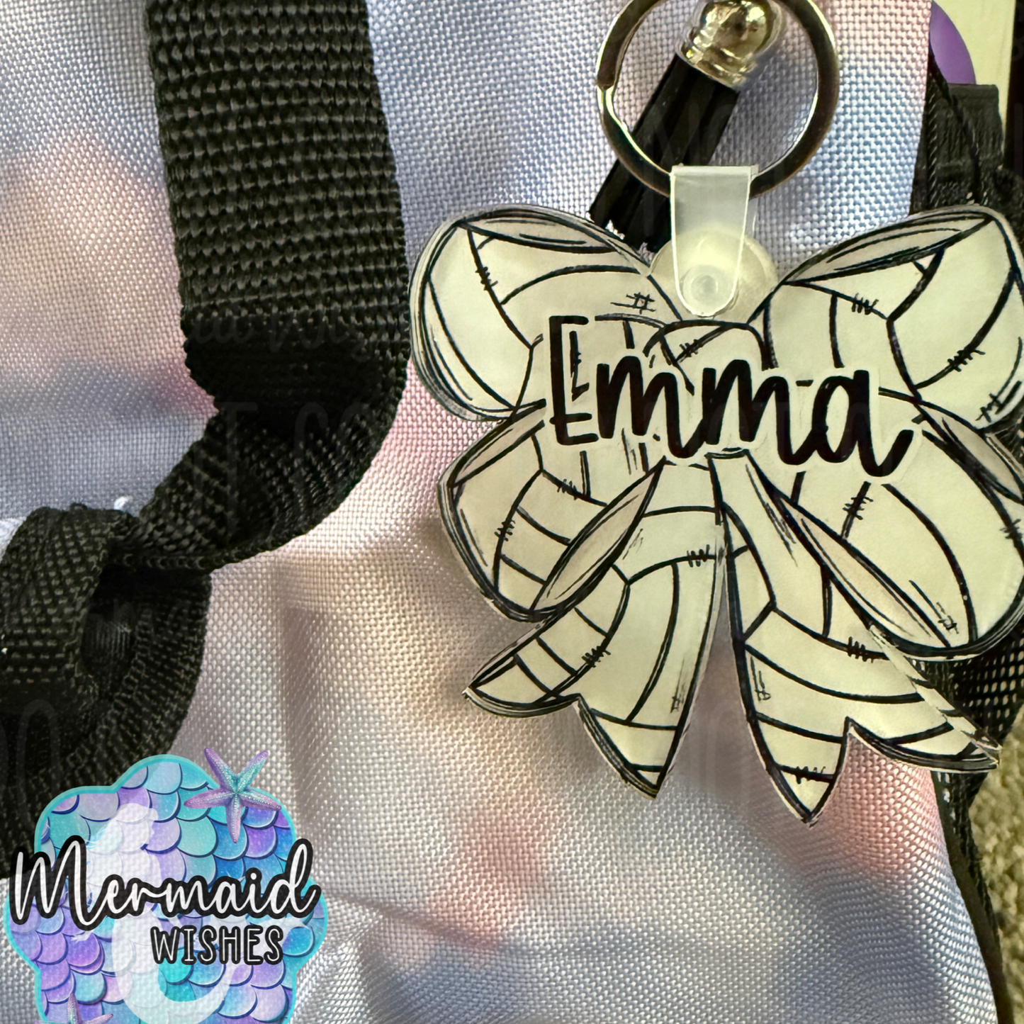 Volleyball Bow Bag Tag Personalized Fundraiser)