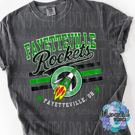 Fayetteville Rockets Mascot Distressed