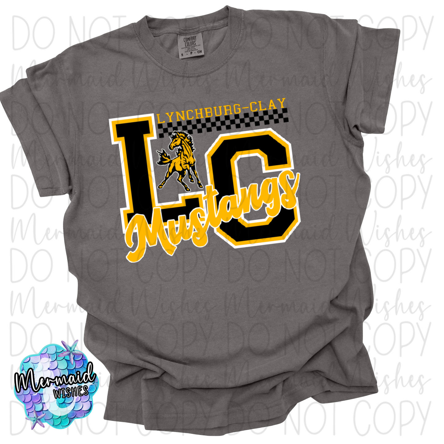 Lynchburg-Clay Mustangs Varsity Letter (DTF)