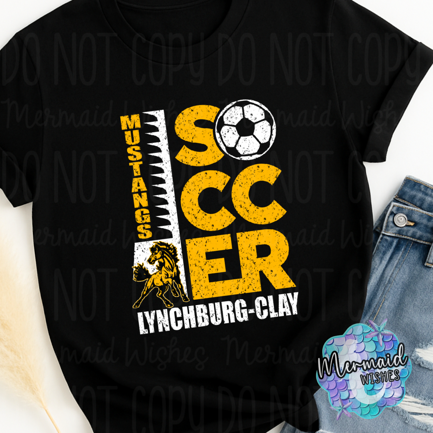 Lynchburg-Clay Mustangs Soccer Distressed (Fundraiser)