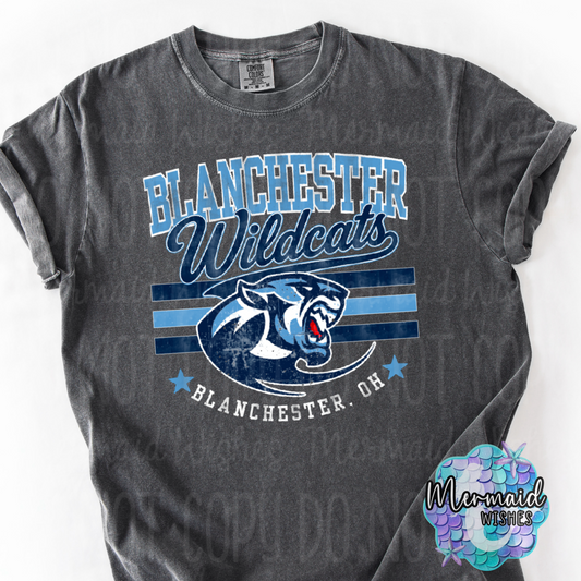 Blanchester Wildcats Mascot Distressed