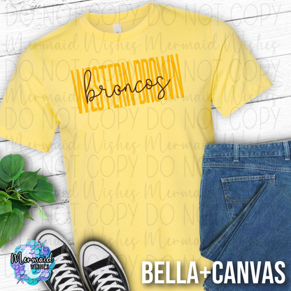 Western Brown Broncos Tall Script (DTF)