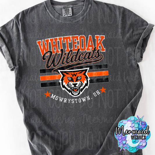 Whiteoak Wildcats Mascot Distressed