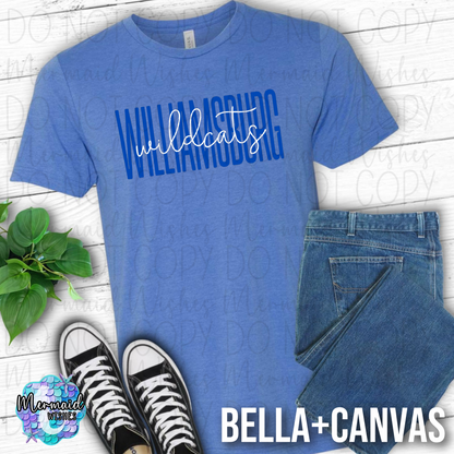 Williamsburg Wildcats Tall Script (DTF)