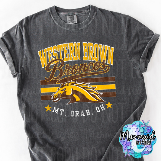 Western Brown Mascot Distressed