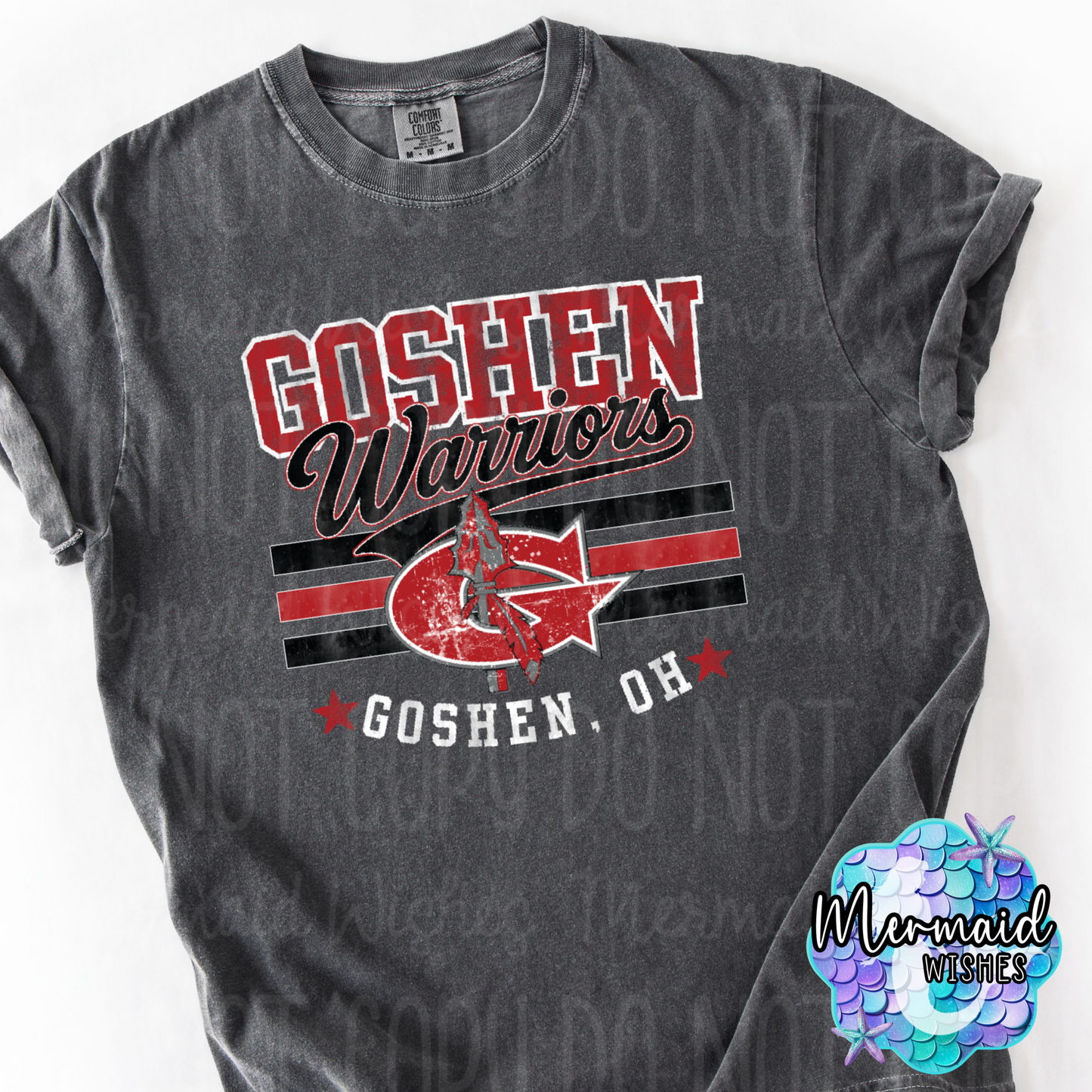 Goshen Warriors Mascot Distressed
