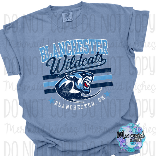 Blanchester Wildcats Mascot Distressed