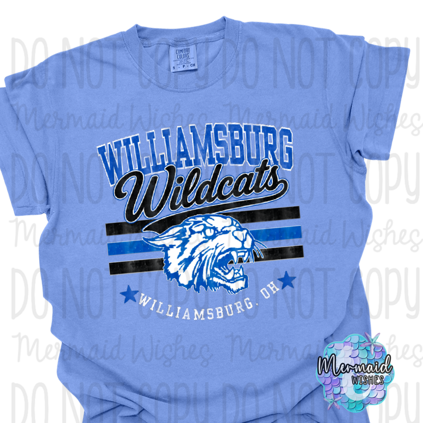 Williamsburg Wildcats Mascot Distressed