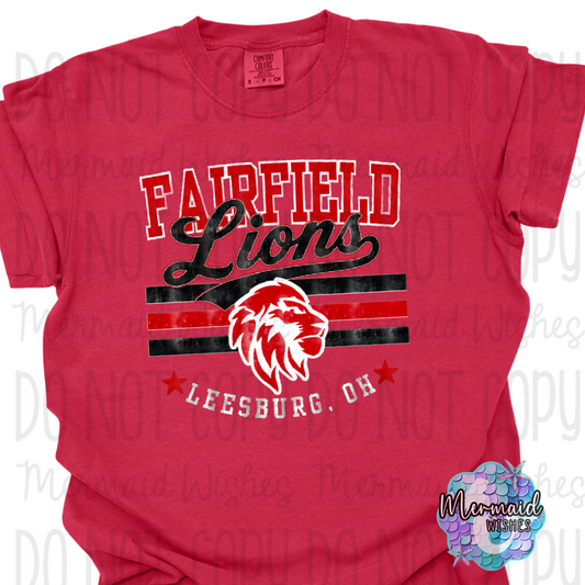 Fairfield Lions Mascot Distressed