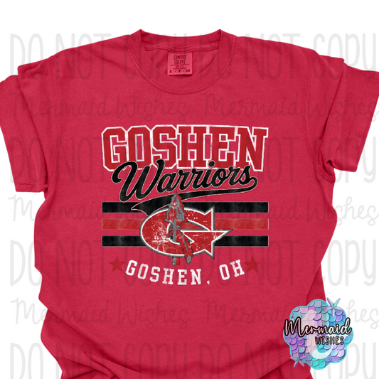 Goshen Warriors Mascot Distressed