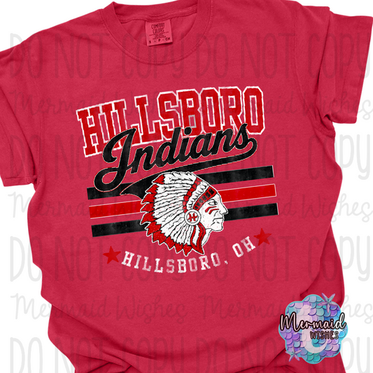 Hillsboro Indians Mascot Distressed