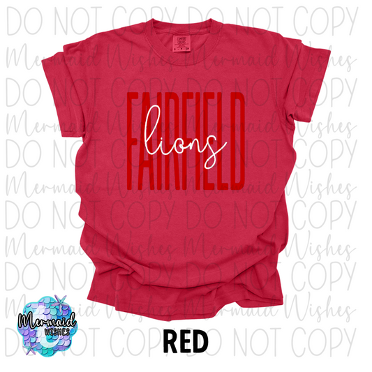 Fairfield Lions Tall Script (DTF)