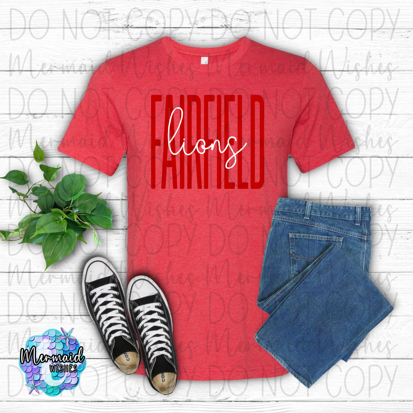 Fairfield Lions Tall Script (DTF)
