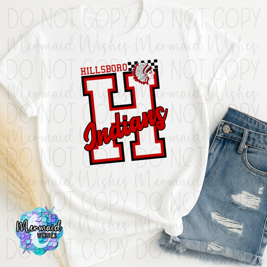 Hillsboro Indians Varsity Letter (DTF)