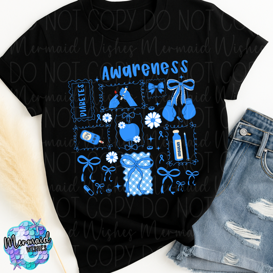 Diabetes Awareness Bows (DTF)