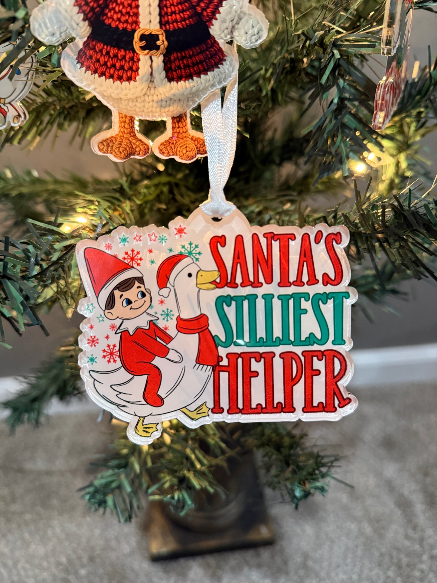 Santa’s Silliest Helper Goose Ornament