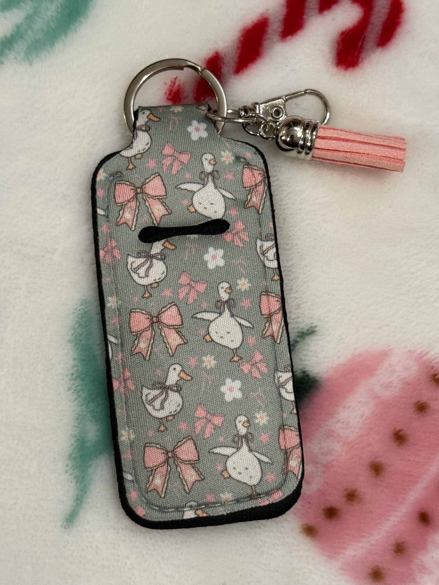Pink Bow Goose Lip Balm Holder