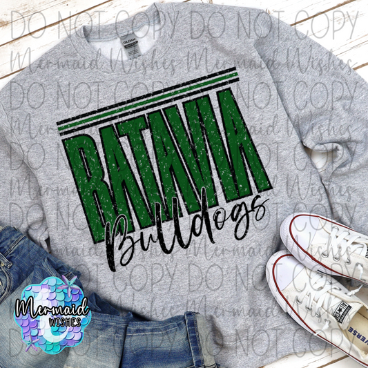 Distressed Stripes Batavia Bulldogs