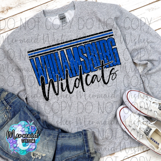 Distressed Stripes Williamsburg Wildcats