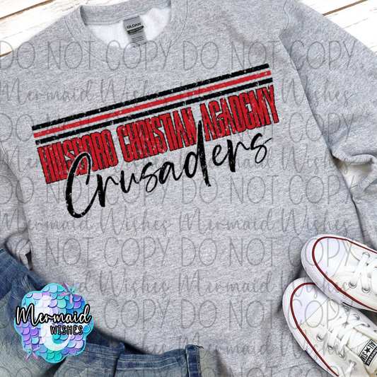 Distressed Stripes Hillsboro Crusaders