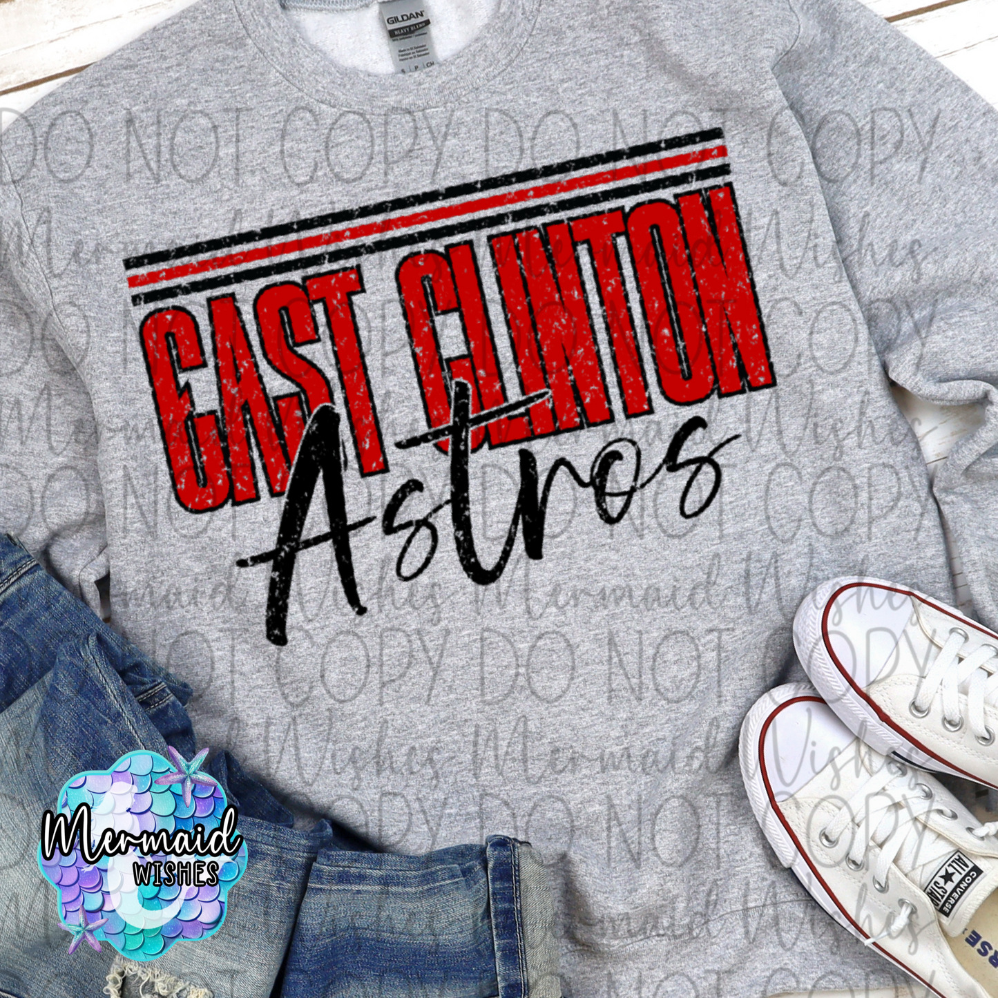 Distressed Stripes East Clinton Astros