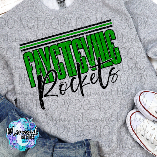 Distressed Stripes Fayetteville Rockets