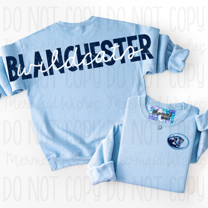 Blanchester Wildcats (Full Back Arm to Arm Design)