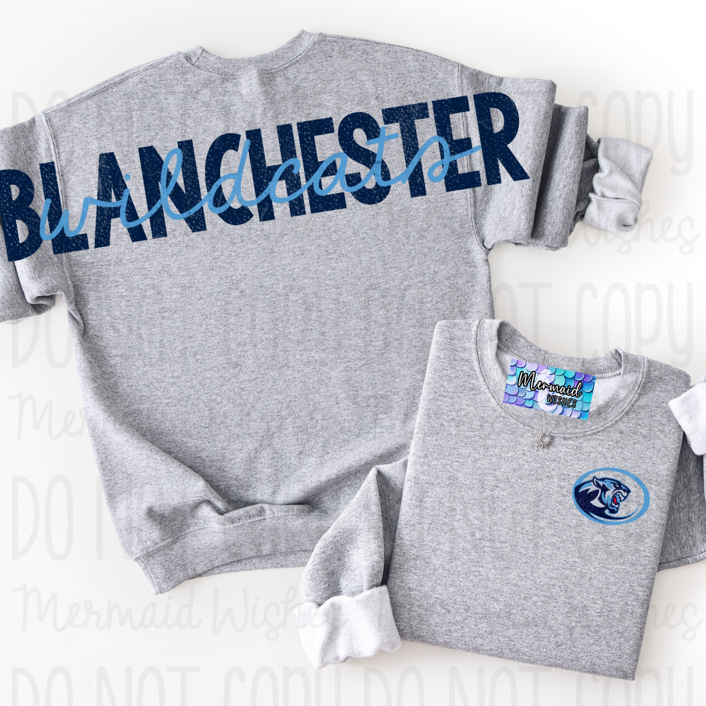 Blanchester Wildcats (Full Back Arm to Arm Design)