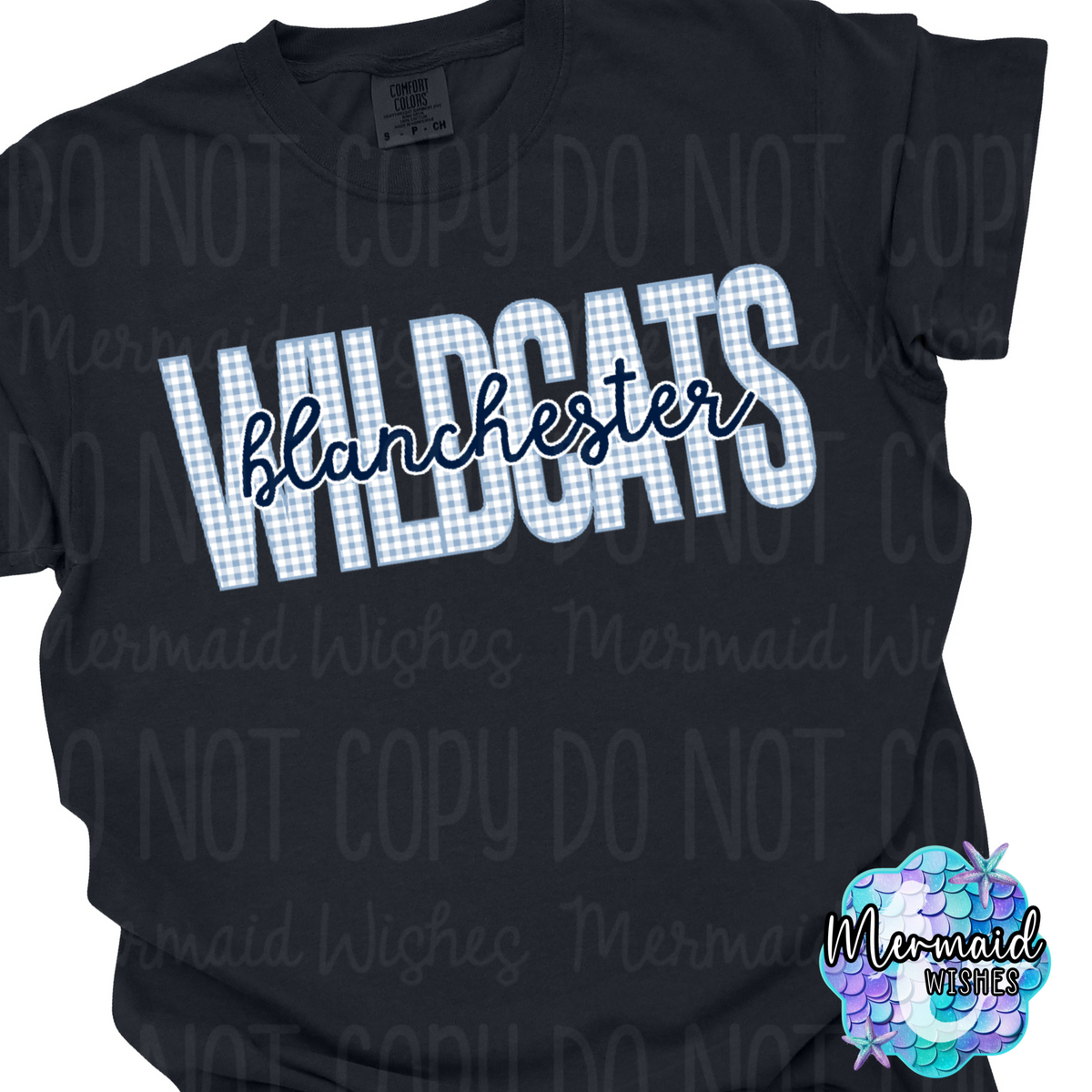 Blanchester Wildcats Gingham (CC-TShirt)