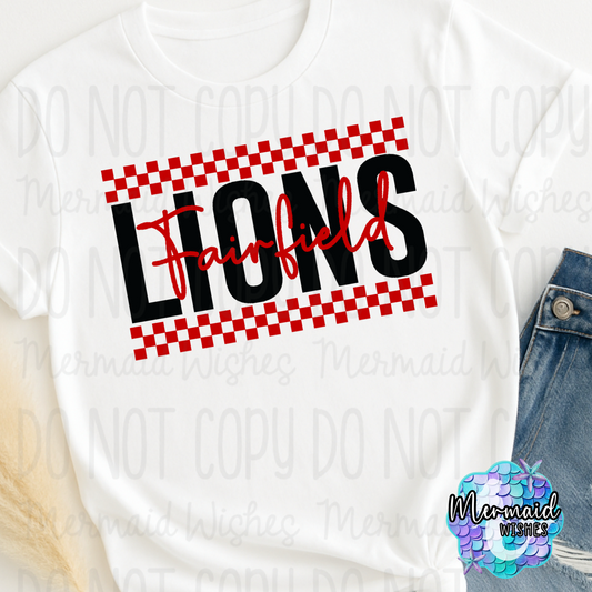 Fairfield Lions Checkered (TShirt, Crewneck & Hoodie)
