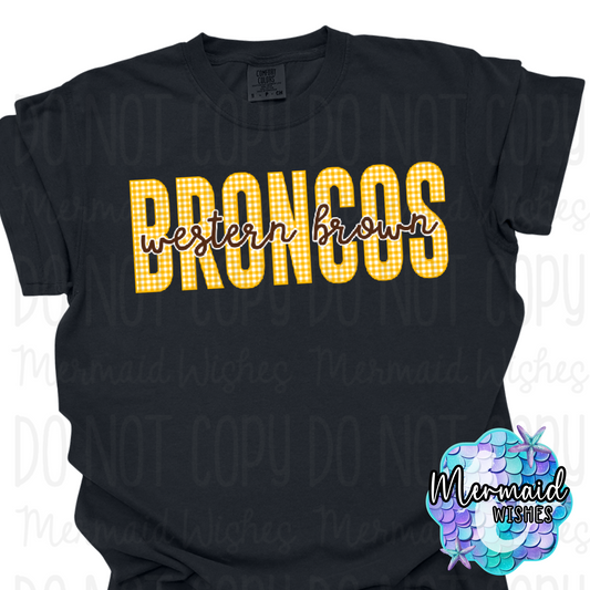 Western Brown Broncos Gingham (CC-TShirt)