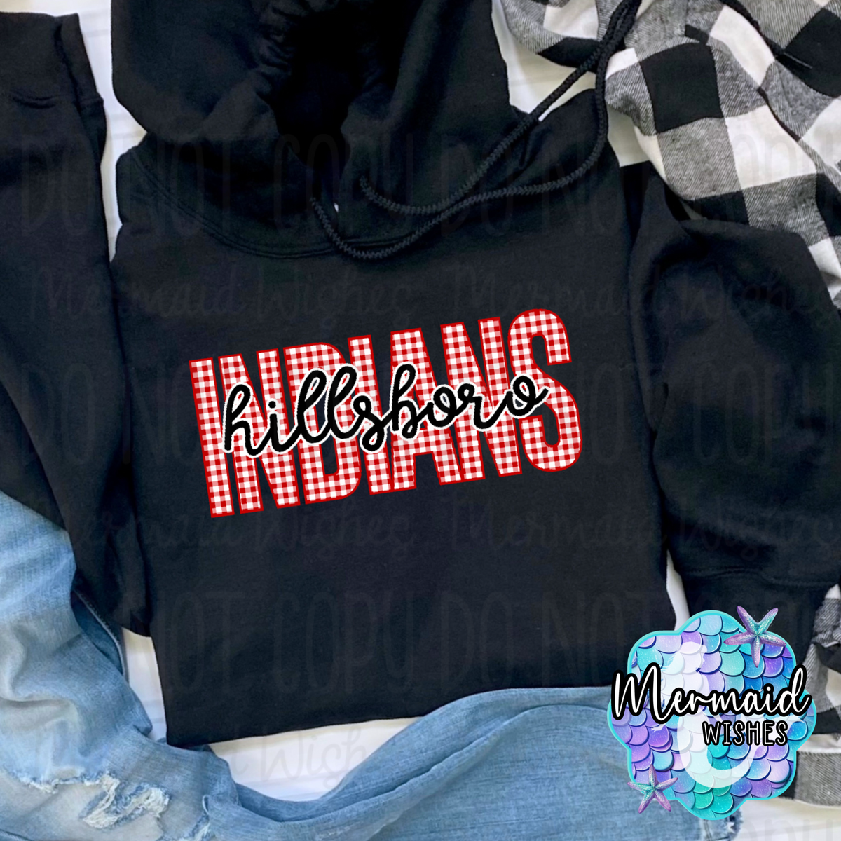 Hillsboro Indians Gingham (TShirt, Crewneck & Hoodie)