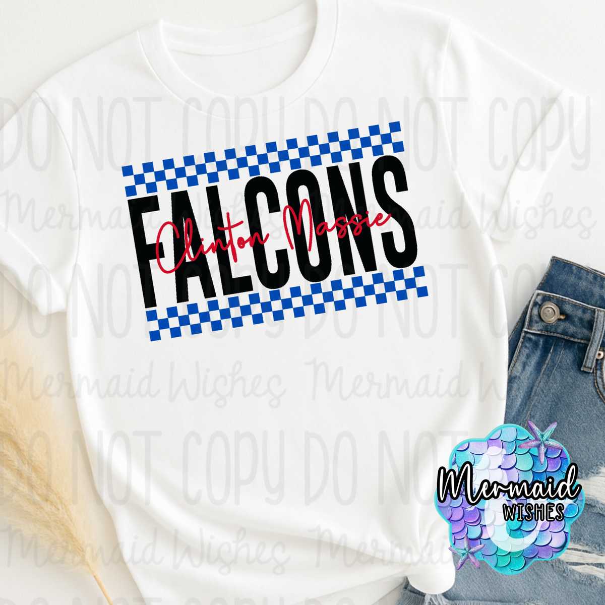 Clinton Massie Falcons Checkered (TShirt, Crewneck & Hoodie)