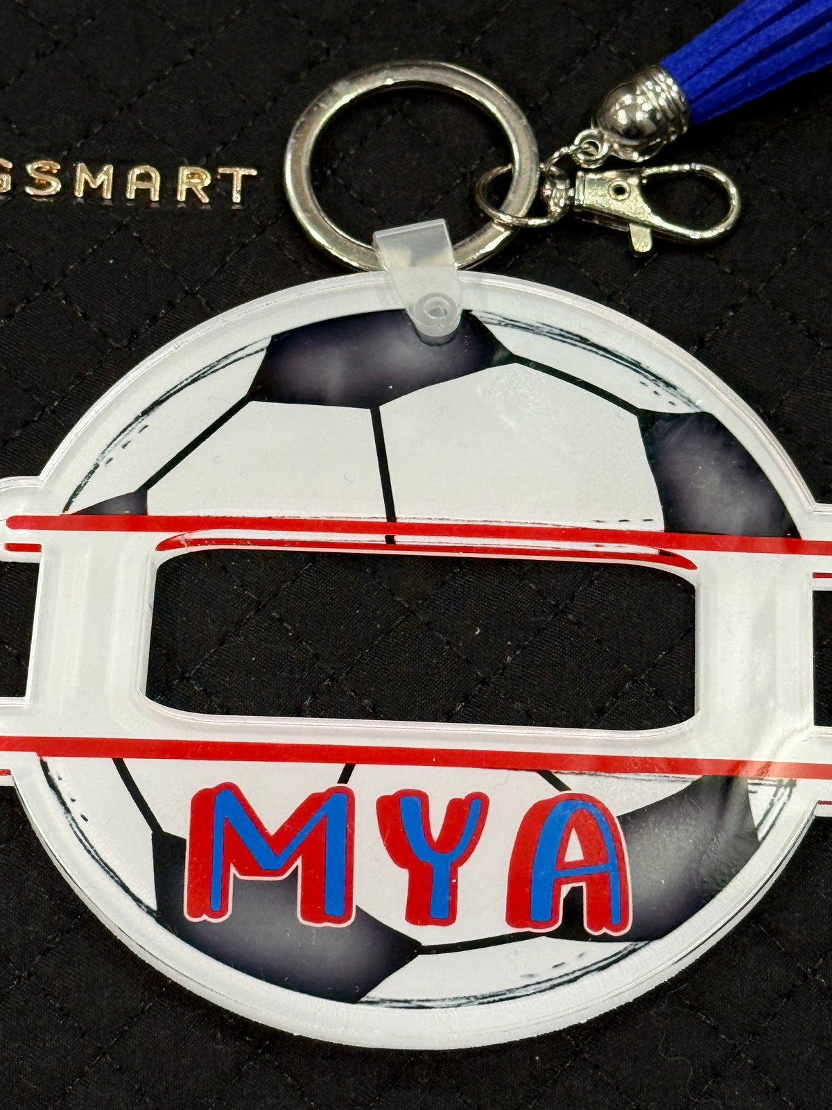 Sports Hair Tie Bag Tag Personalized