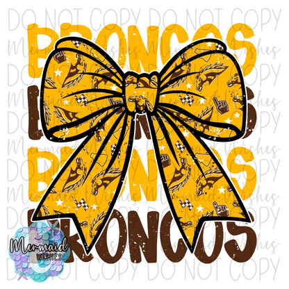 WB Broncos Bow Distressed
