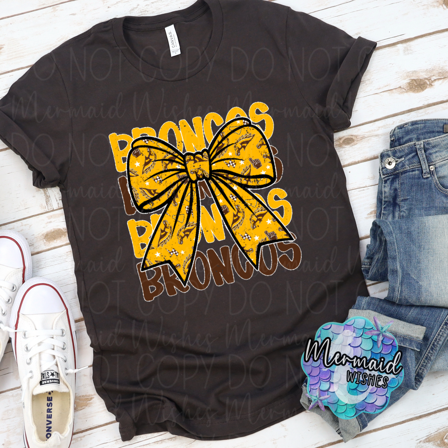 WB Broncos Bow Distressed