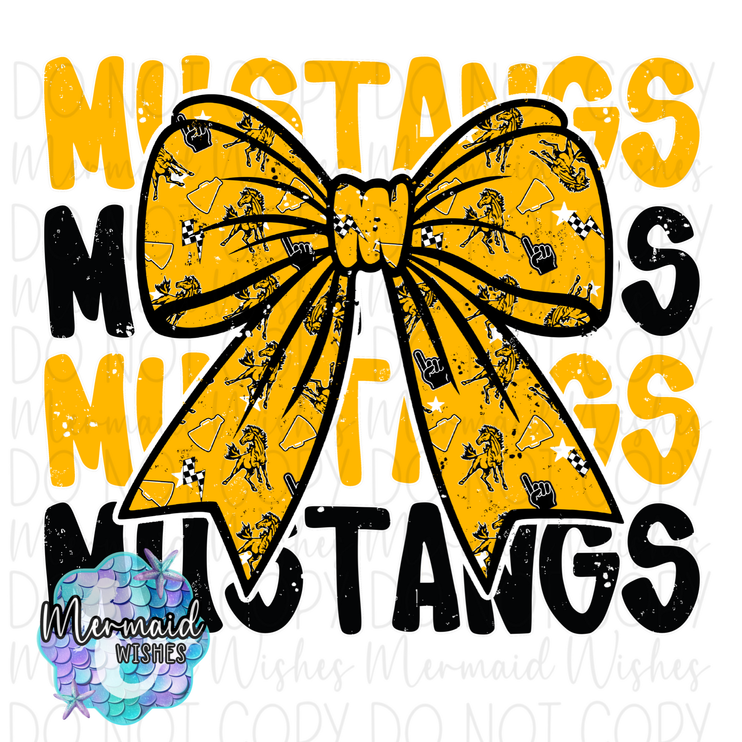 LC Mustangs Bow Distressed