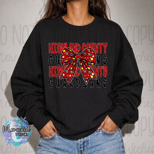 Highland County Guardians Distressed Bow (TShirt, Tank, Crewneck & Hoodie)