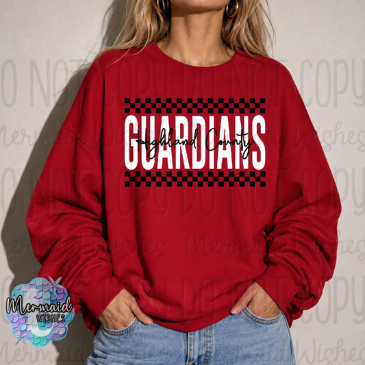 Highland County Guardians Checkered (TShirt, Tank, Crewneck & Hoodie)