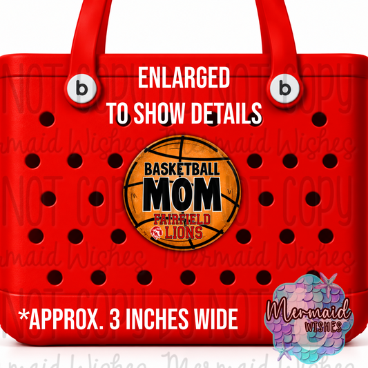 Basketball Personalized Bogg Bag Charm (Fairfield Lions Fundraiser)