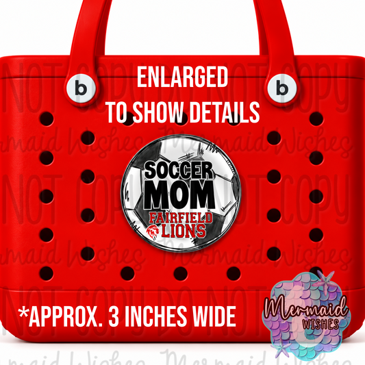 Soccer Personalized Bogg Bag Charm (Fairfield Lions Fundraiser)