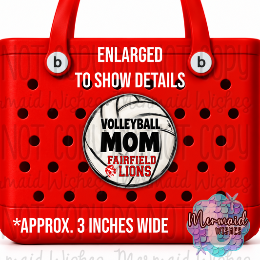 Volleyball Personalized Bogg Bag Charm (Fairfield Lions Fundraiser)