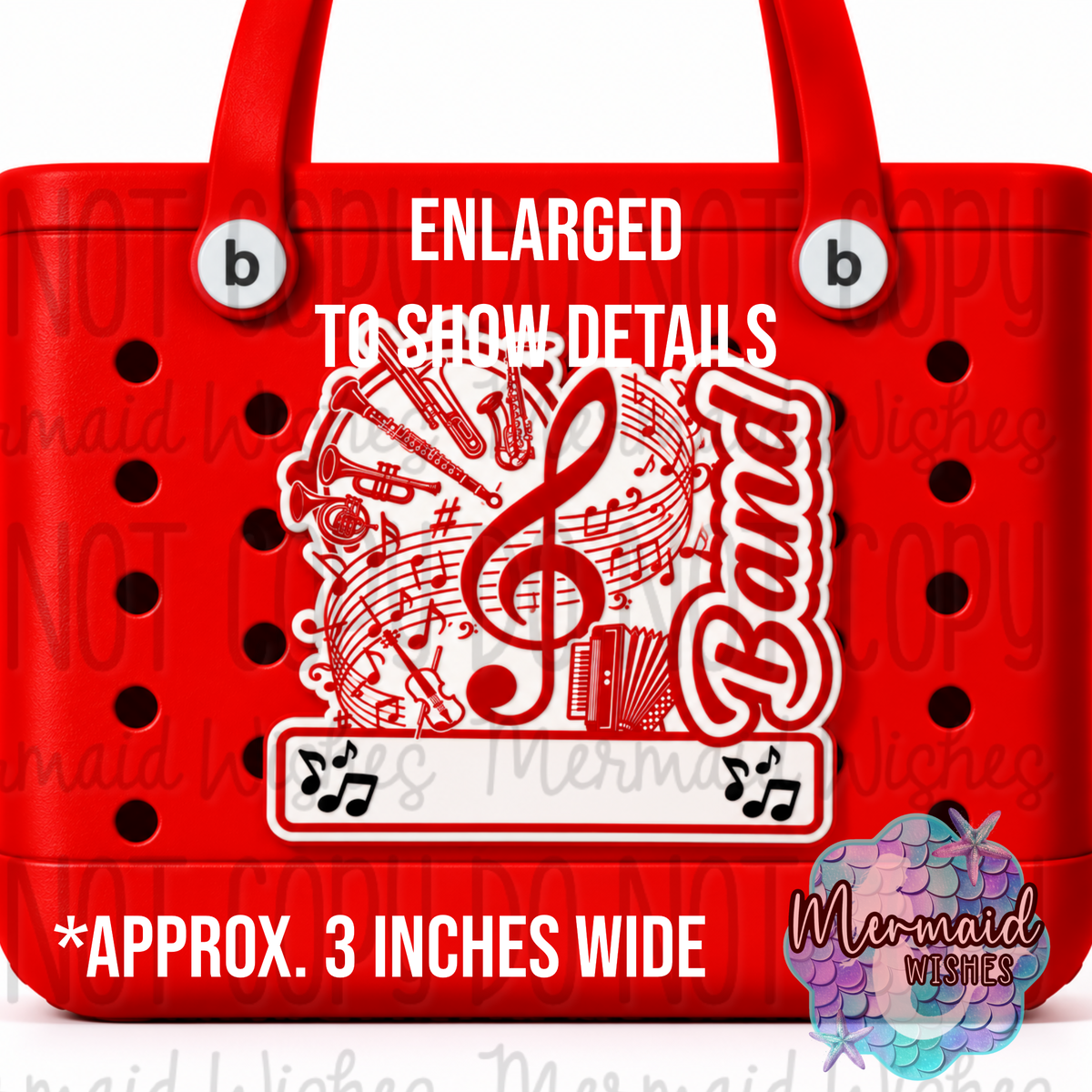 Band Personalized Bogg Bag Charm (Fairfield Lions Fundraiser)