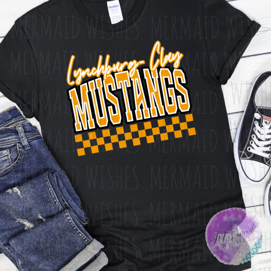 Lynchburg-Clay Mustangs Varsity Checkered (DTF)