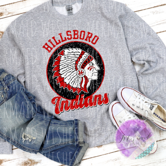 Hillsboro Indians Vintage Circle (DTF)