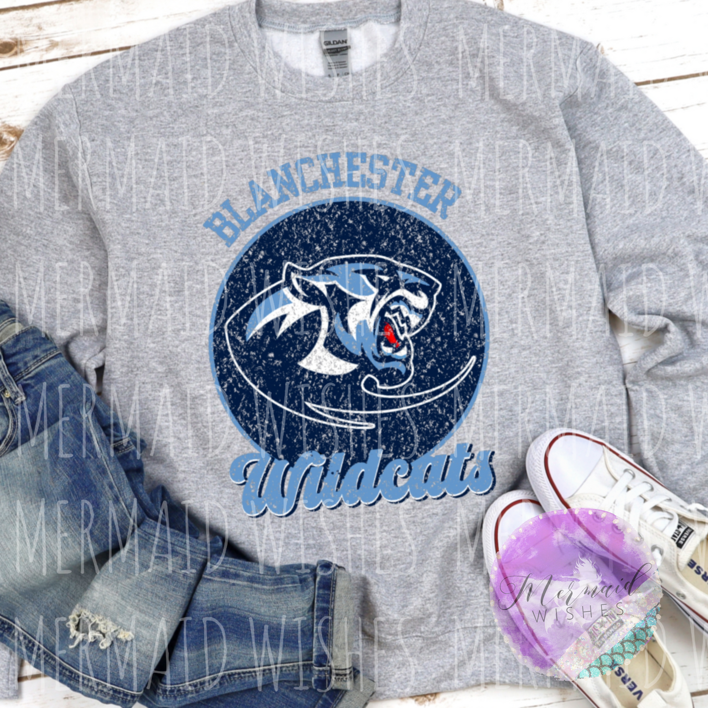 Blanchester Wildcats Vintage Circle (DTF)